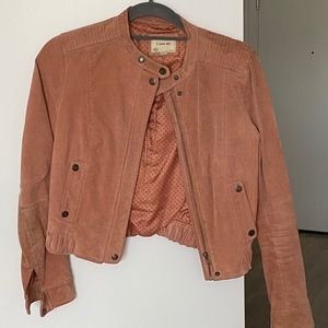 Pink Suede hip jacket